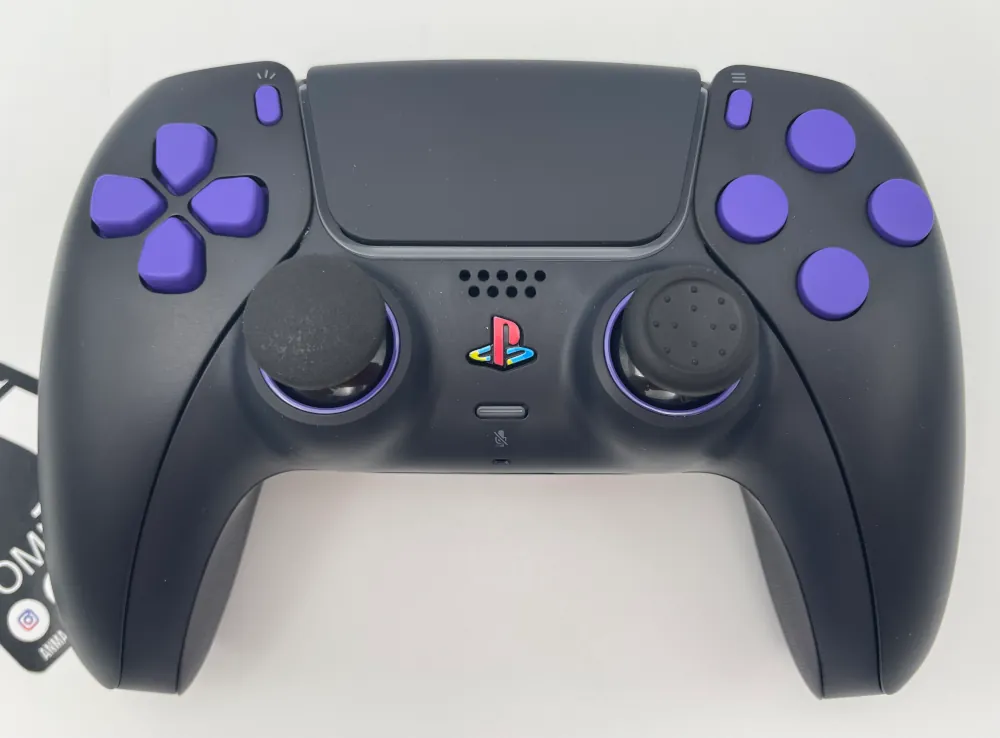 DUALSENSE PS5 / PC CUSTOM KIT TASTI COMPLETO VIOLA - ANALOGICI INTERCAMBIABILI - ANELLI DECORATIVI - TASTO PS RETRO'