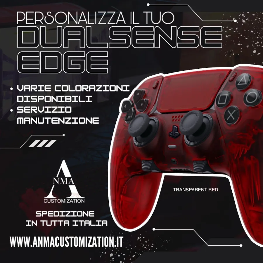 SERVIZIO DI MANUTENZIONE SUL DISPOSITIVO DEL CLIENTE – DUALSENSE EDGE – COLORAZIONE TRANSPARENT RED