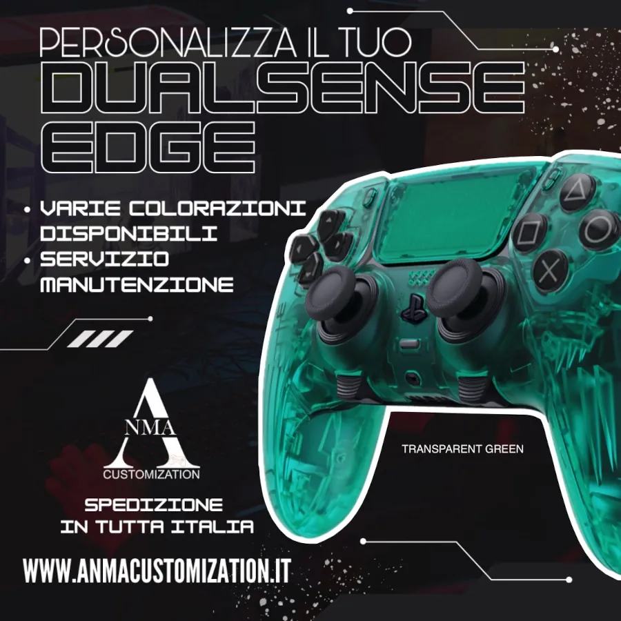 SERVIZIO DI MANUTENZIONE SUL DISPOSITIVO DEL CLIENTE – DUALSENSE EDGE – COLORAZIONE TRANSPARENT GREEN