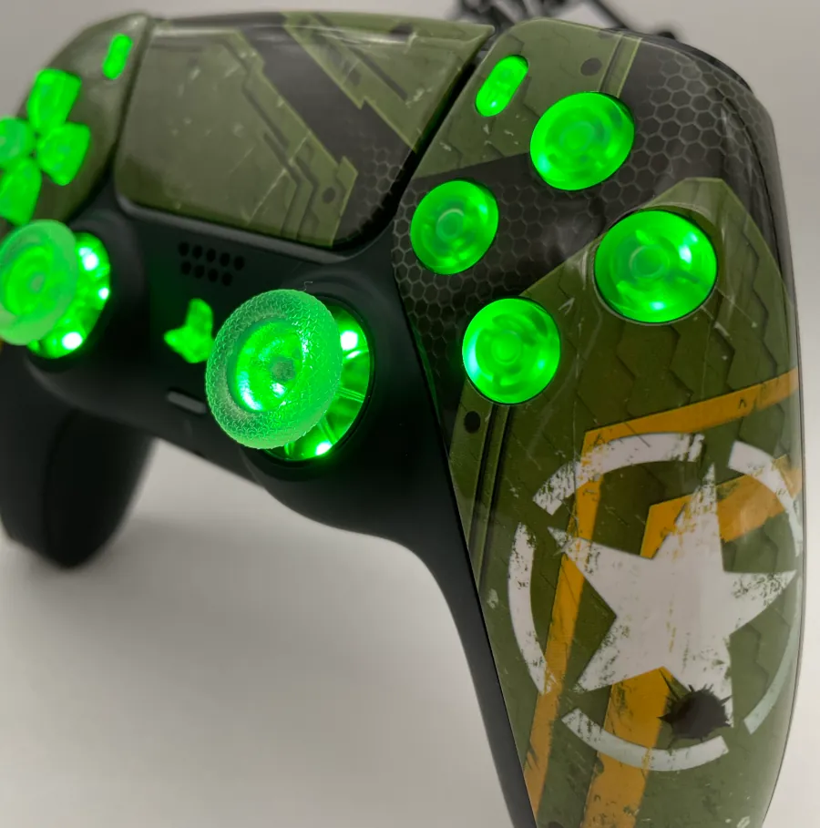 DUALSENSE PS5 / PC CUSTOM MILITARY + KIT LED RGB 7 COLORI