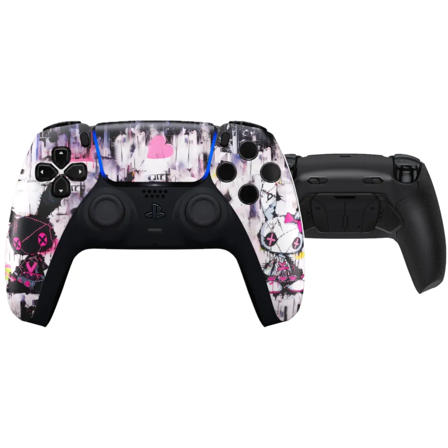 DUALSENSE PS5 / PC CUSTOM "PUNKY BUNNY" CON KIT REMAP RISE 4 + KIT RAPID FIRE ADATTIVO SELETTIVO (KIT TASTI ORIGINALI)