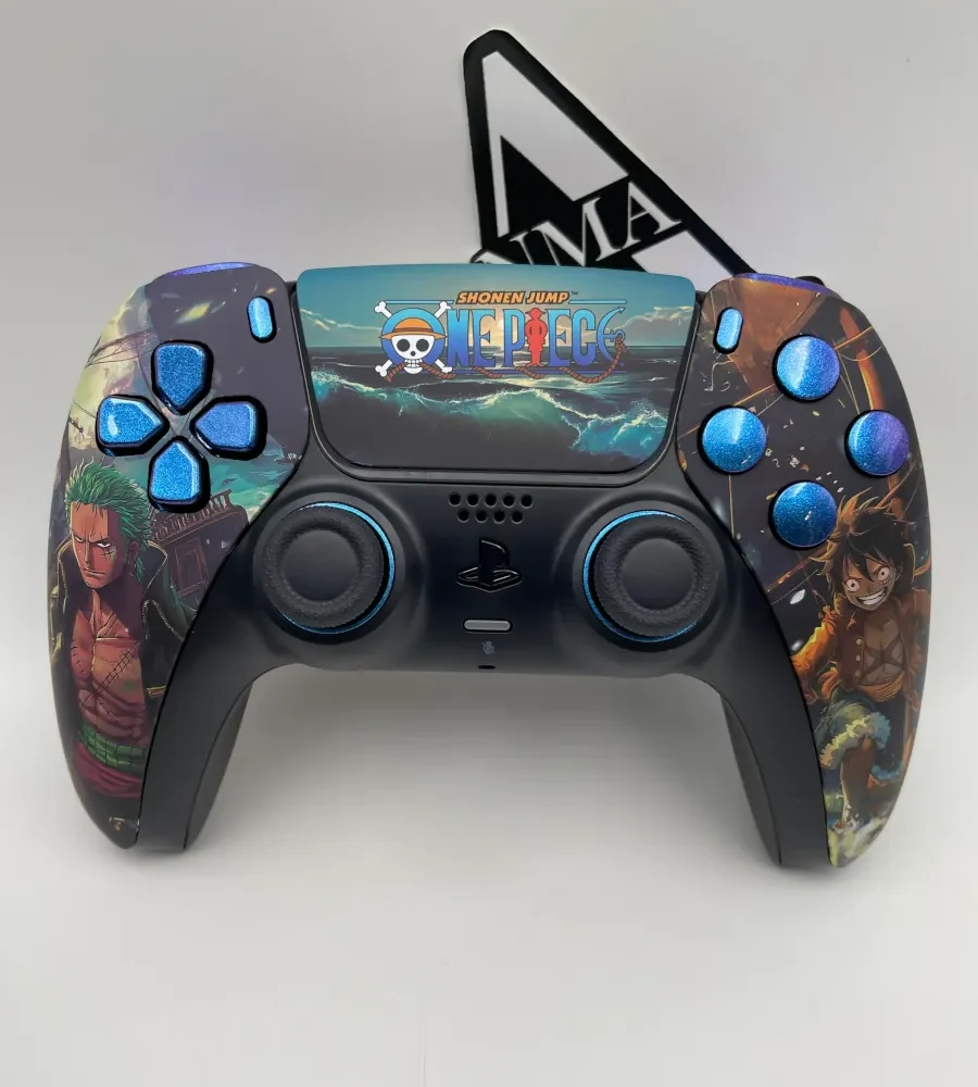 DUALSENSE PS5 / PC “ONEPEACE” – KIT TASTI CUSTOM – ANELLINI DECORATIVI – SOLO CUSTOM ESTETICHE